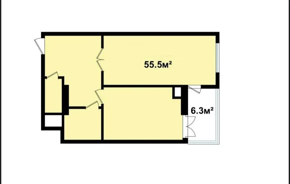 61 м², 2-комн. квартира, 14/16