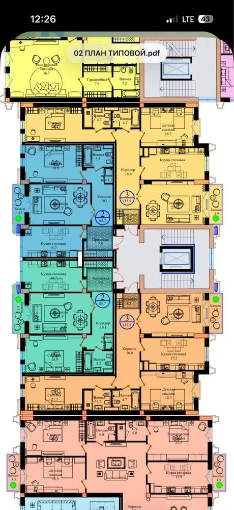115 м², 3-комн. квартира, 4/10