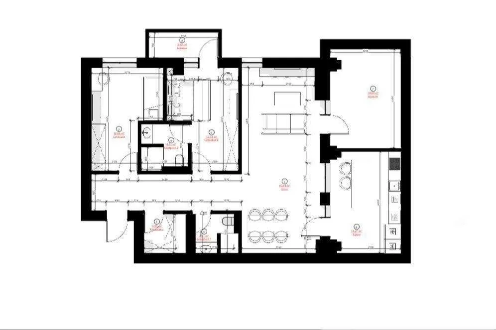 110 м², 3-комн. квартира, 2/12