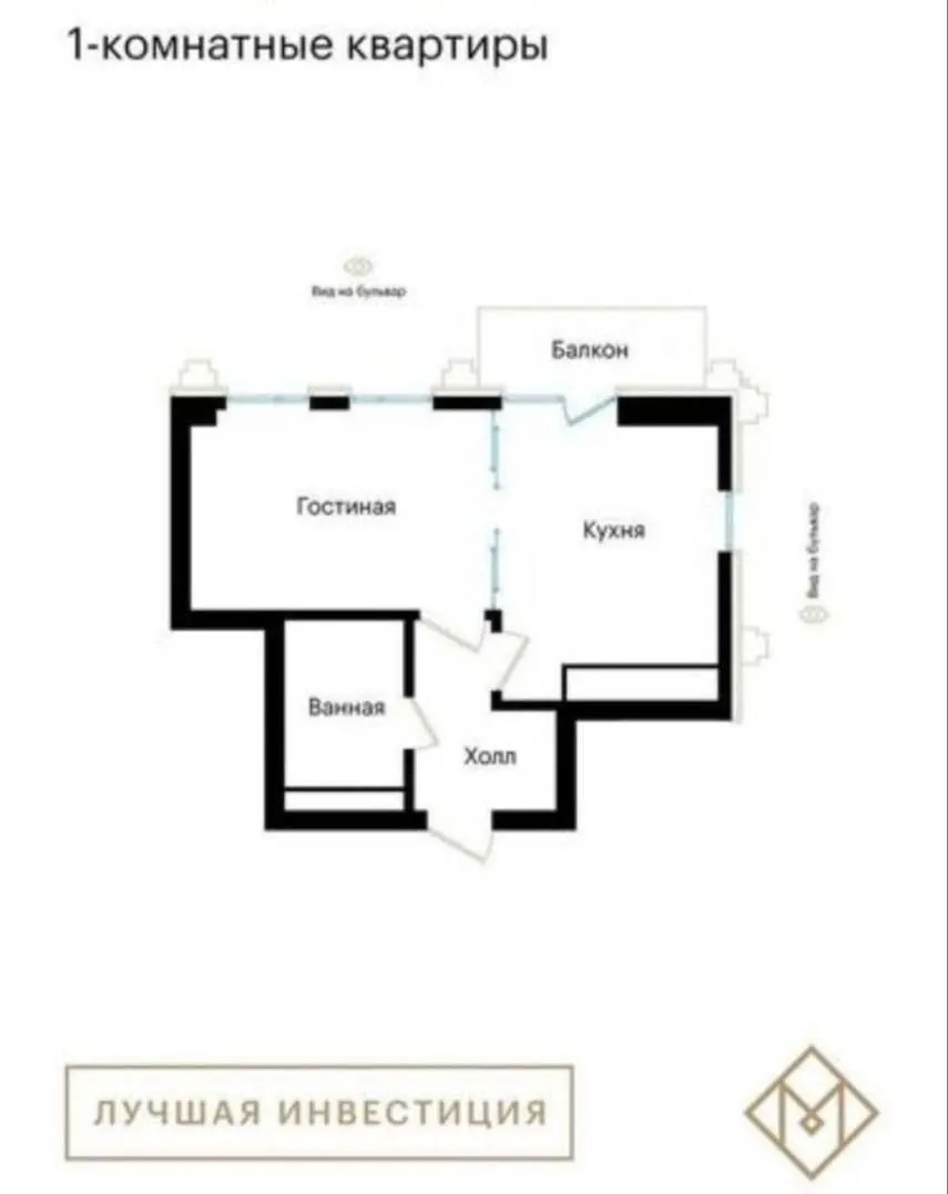 40 m², 1-xonali kvartira, 10/11