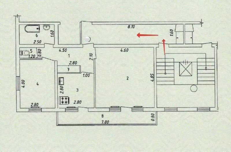 65 м², 2-комн. квартира, 6/9