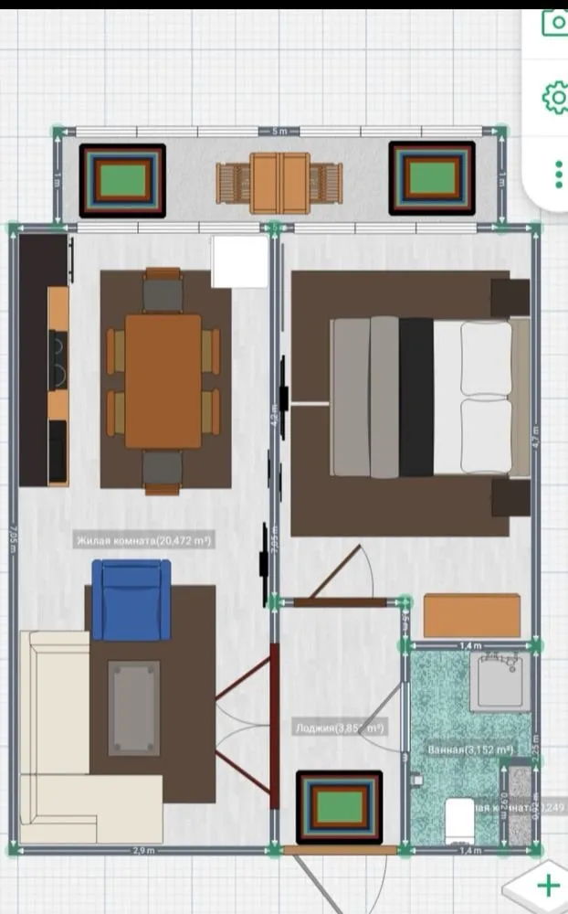 45 м², 2-комн. квартира, 2/10