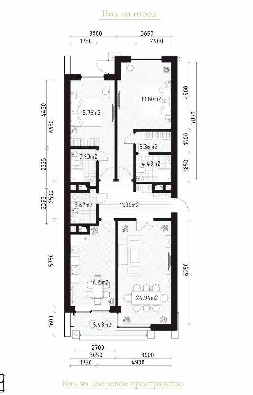 110 м², 4-комн. квартира, 7/7