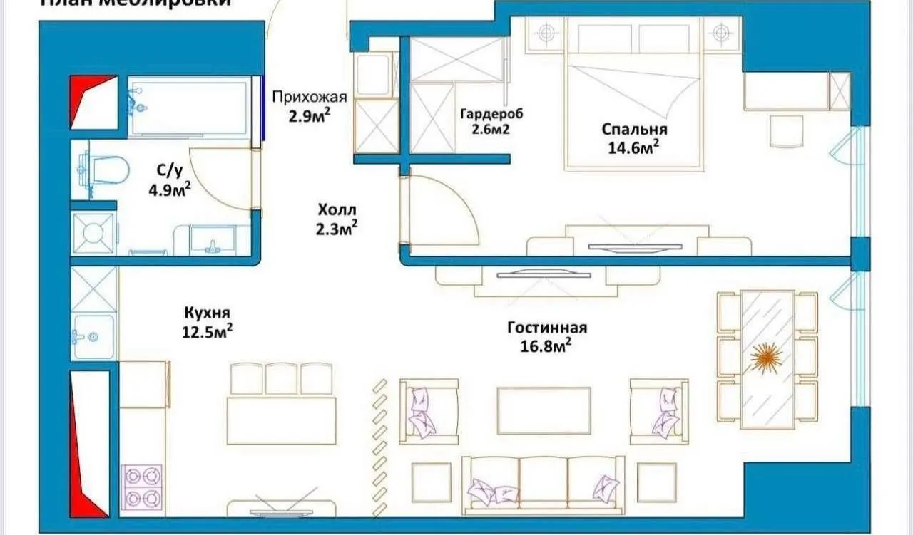 58 m², 2-xonali kvartira, 27/51