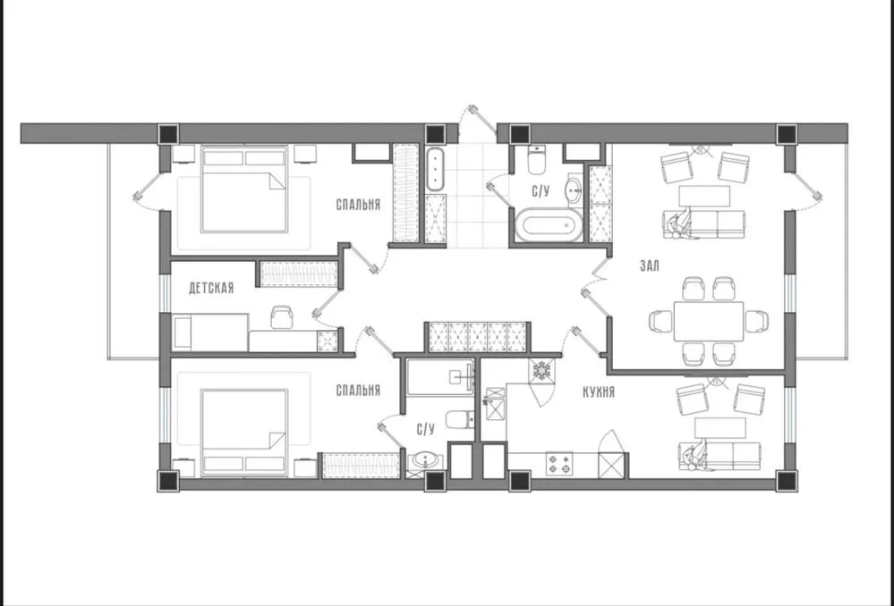 107 м², 4-комн. квартира, 6/11