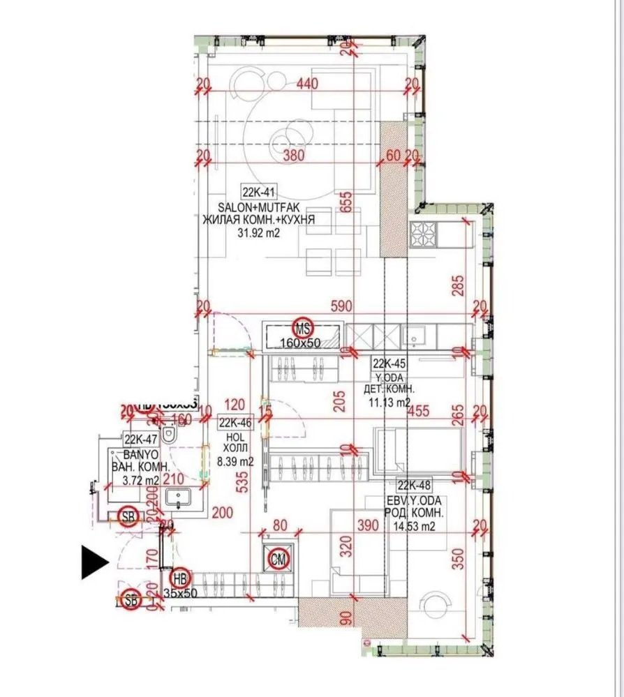 72 м², 3-комн. квартира, 22/51