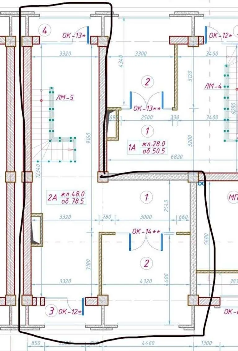 141 м², 4-комн. квартира, 11/12