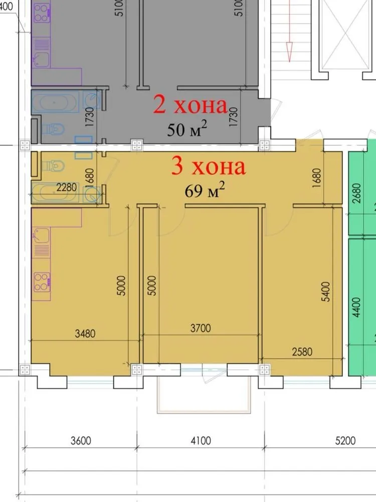 72 м², 3-комн. квартира, 6/8
