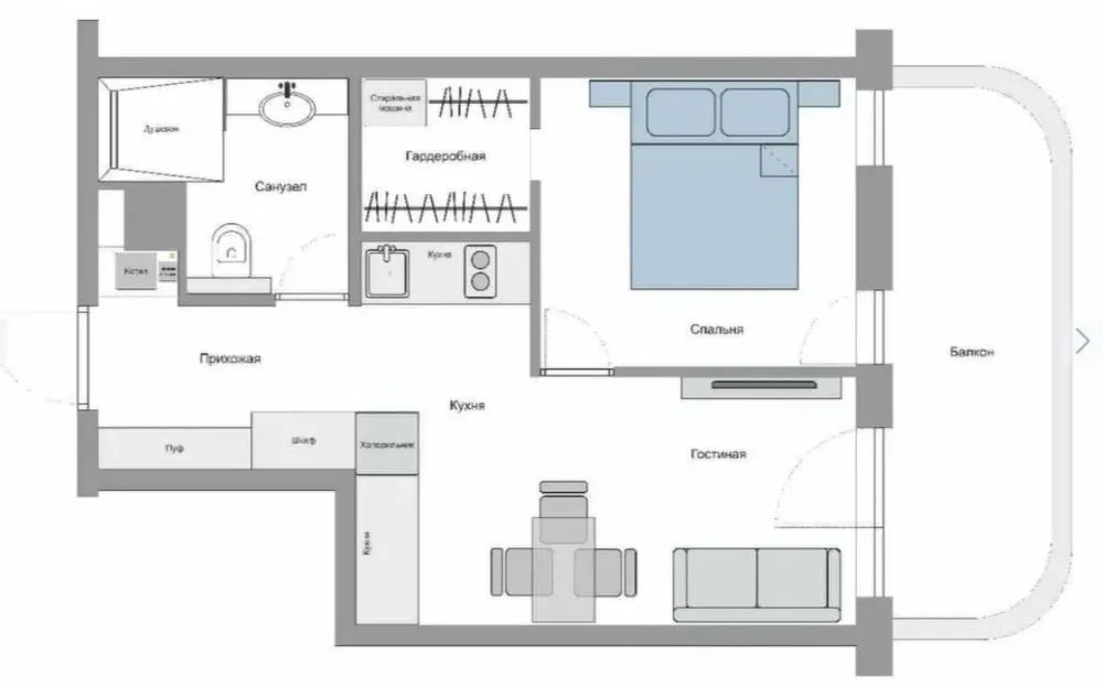 39 m², 1-xonali kvartira, 11/12