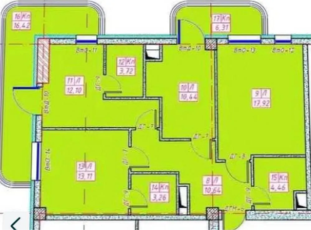 105 м², 3-комн. квартира, 7/13