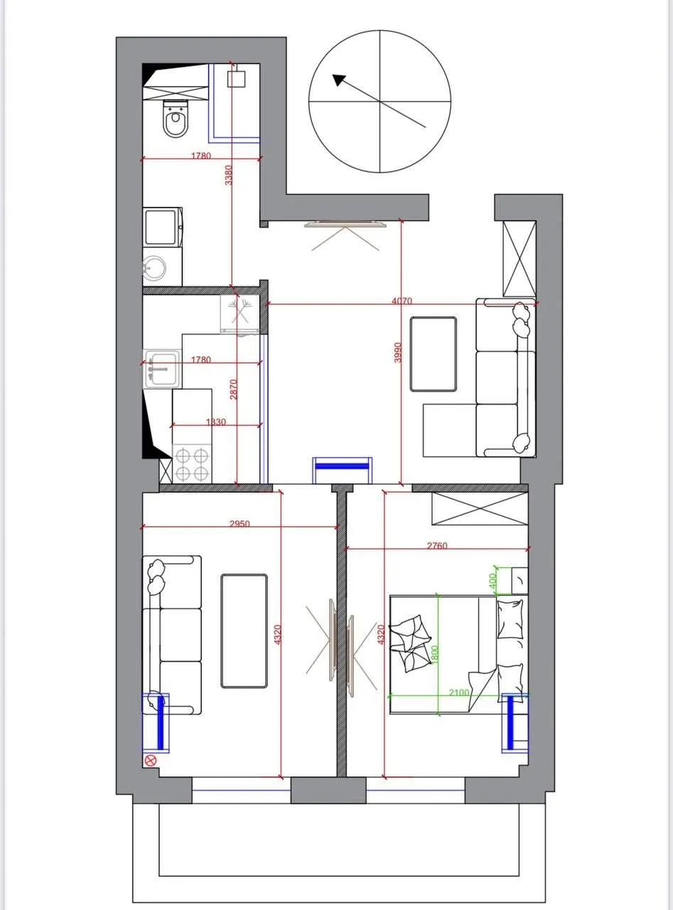 53 м², 2-комн. квартира, 3/10