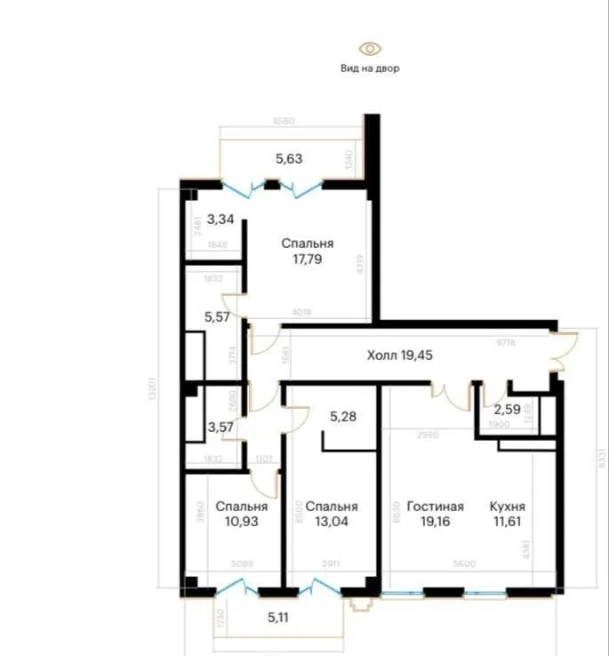 126 м², 3-комн. квартира, 8/10