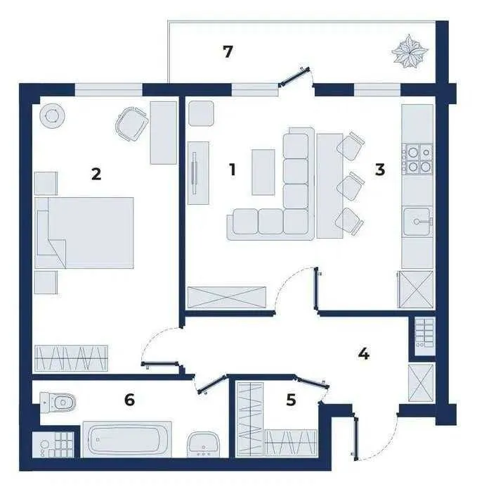 58 м², 2-комн. квартира, 4/9