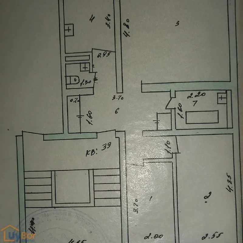 73 m², 3-xonali kvartira, 6/9