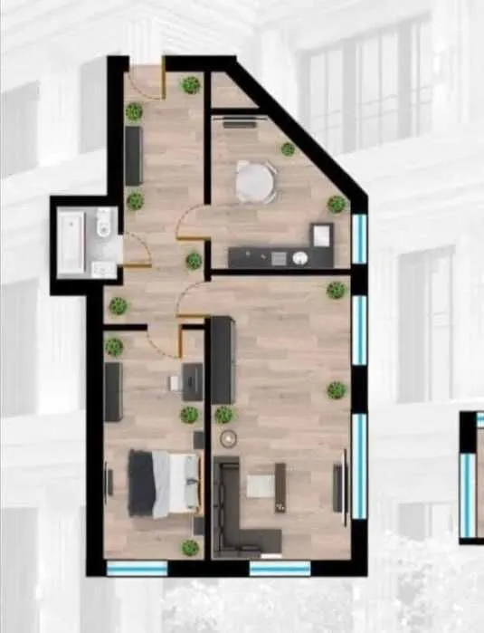 67 m², 2-xonali kvartira, 7/10