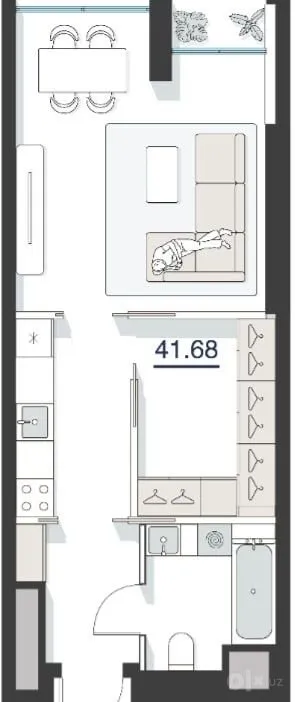 41 м², 2-комн. квартира, 21/23