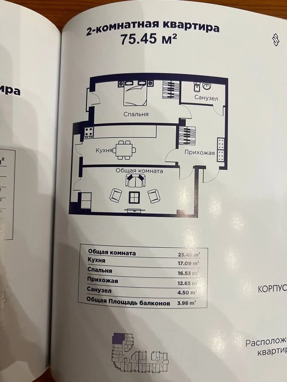 75 м², 2-комн. квартира, 4/9