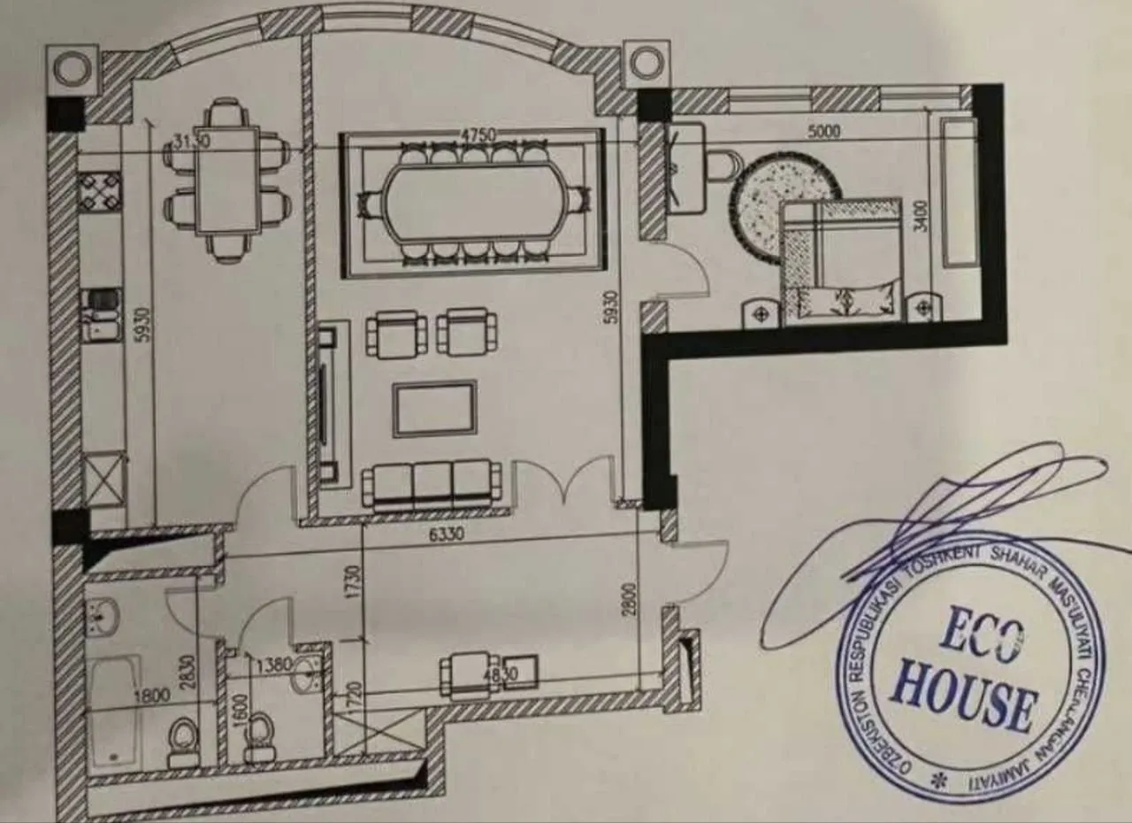 93 м², 2-комн. квартира, 5/12