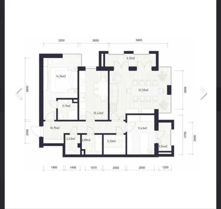 93 м², 3-комн. квартира, 7/11