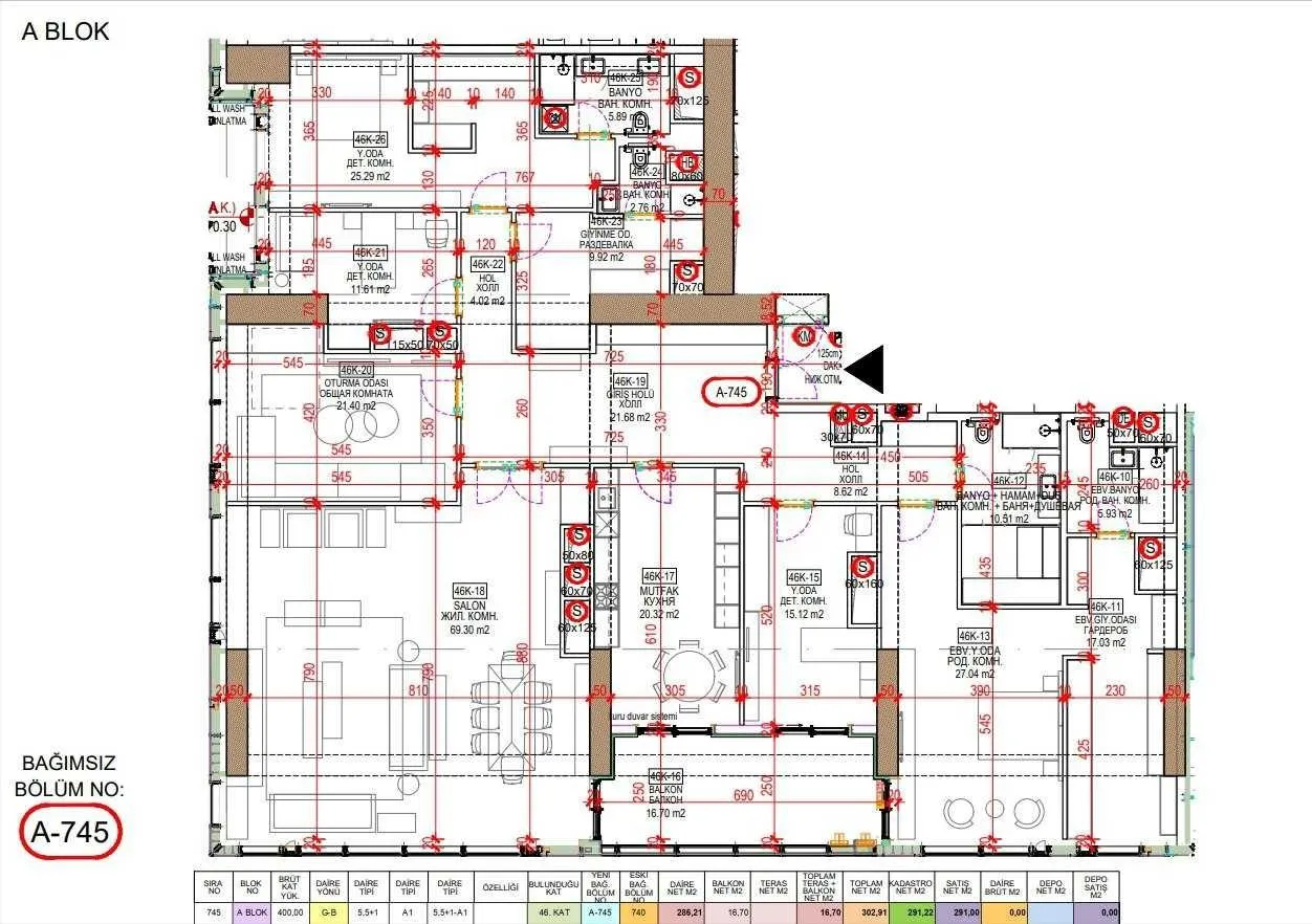 294 м², многокомнатная квартира, 46/52