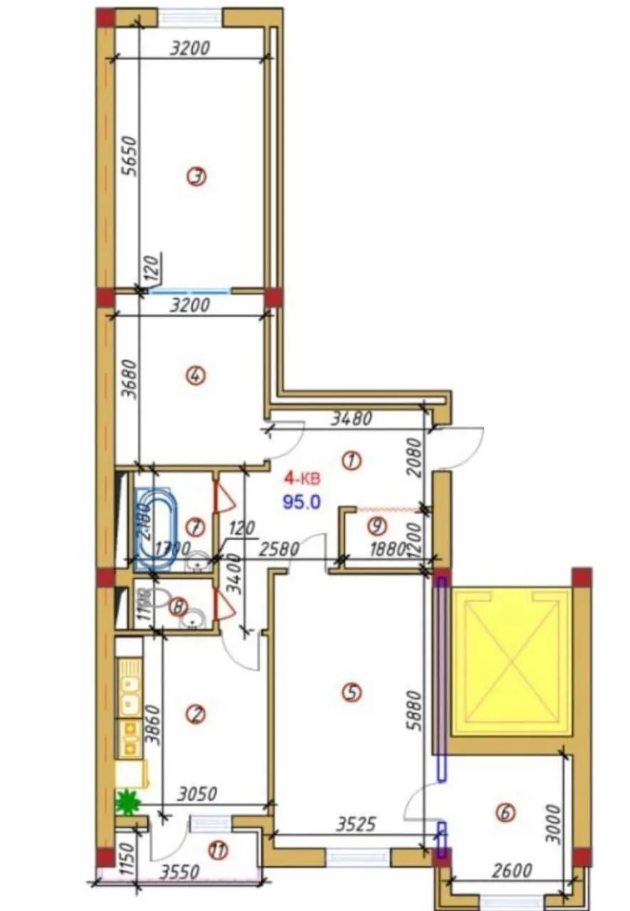 98 м², 4-комн. квартира, 4/12
