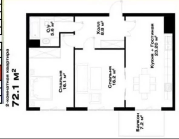 78 м², 3-комн. квартира, 6/16