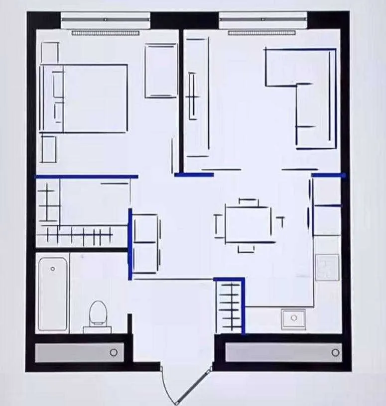 60 м², 2-комн. квартира, 7/9