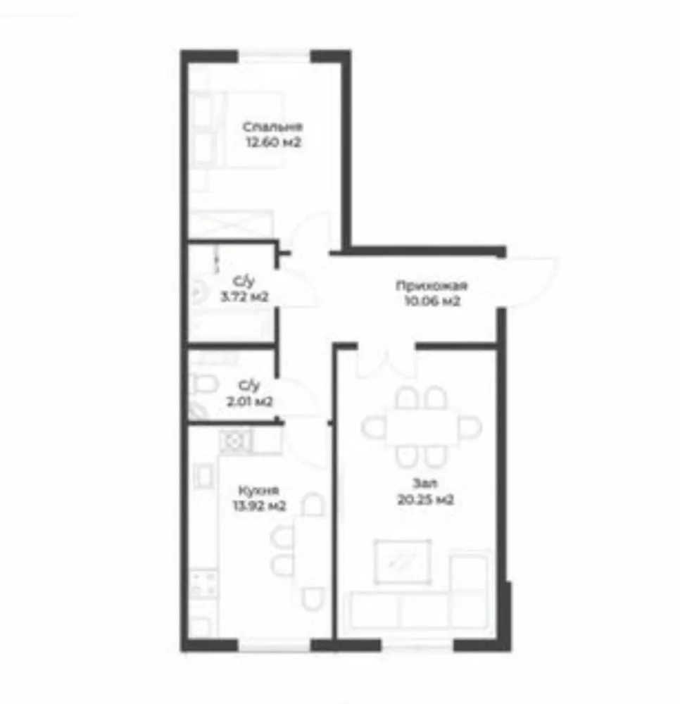 65 м², 2-комн. квартира, 7/9
