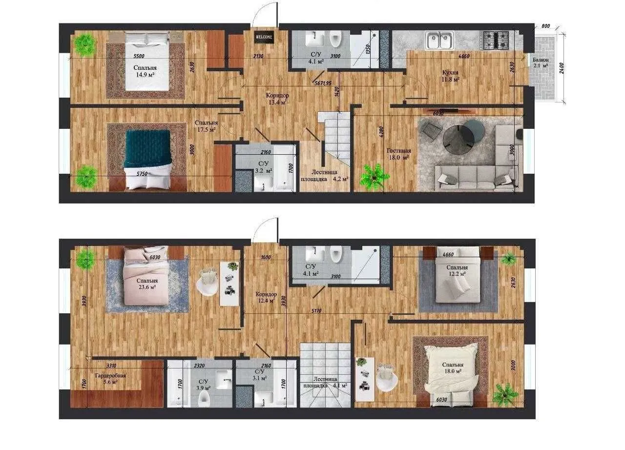 170 м², 5-комн. квартира, 9/10