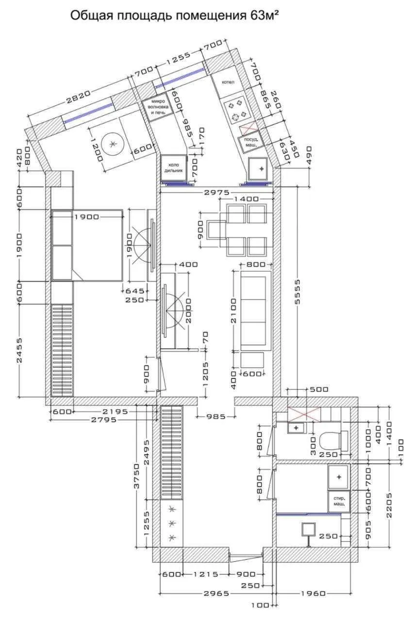 63 м², 2-комн. квартира, 3/9