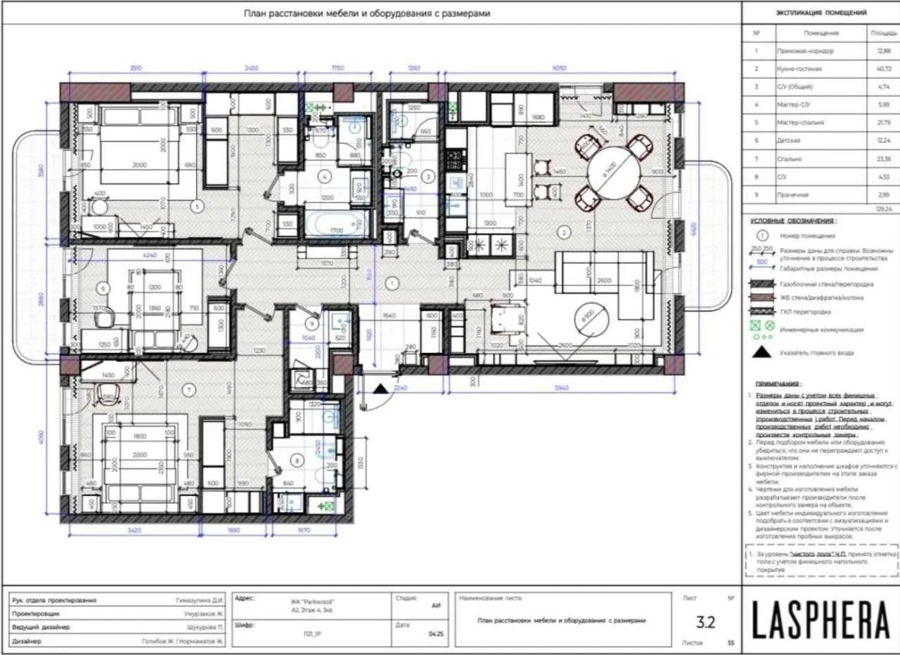 160 м², 4-комн. квартира, 2/12