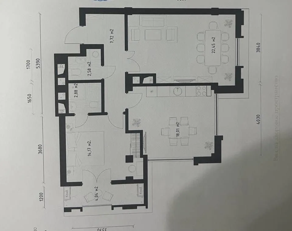 75 м², 2-комн. квартира, 11/14