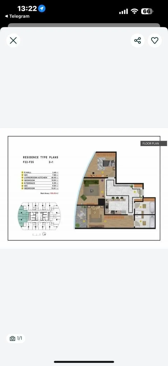 100 м², 3-комн. квартира, 26/48