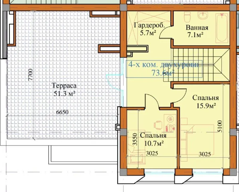 173 м², 4-комн. квартира, 9/10