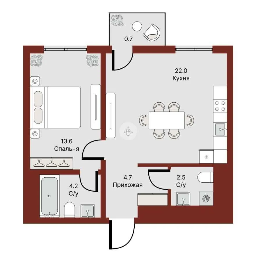 48 m², 2-xonali kvartira, 11/14