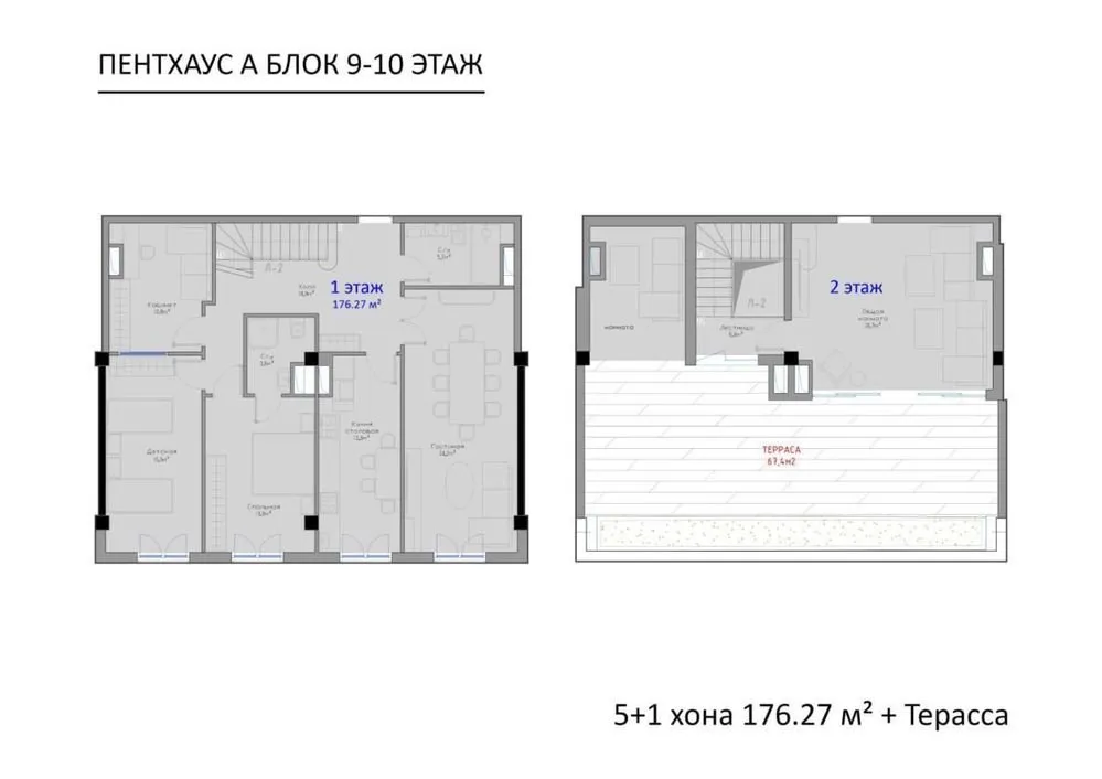 176 м², многокомнатная квартира, 9/10
