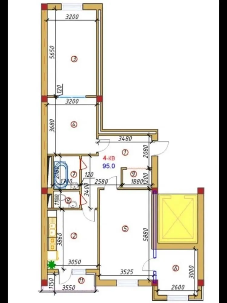 98 м², 4-комн. квартира, 4/12