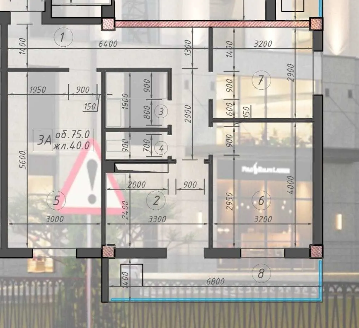 75 m², 3-xonali kvartira, 5/9