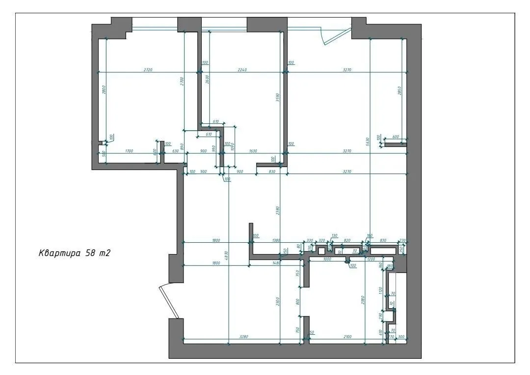 58 м², 3-комн. квартира, 8/10