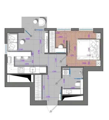 40 м², 2-комн. квартира, 10/11-0