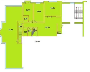 215 м², 3-комн. квартира, 9/9-1