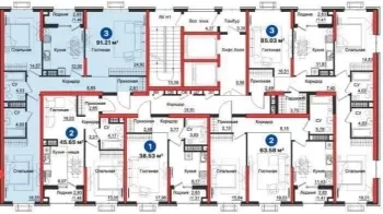 92 м², 3-комн. квартира, 5/12-1