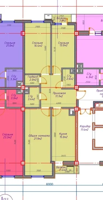 96 м², 3-комн. квартира, 9/10-1
