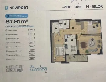 88 m², 3-xonali kvartira, 14/19-2