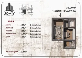 58 м², 2-комн. квартира, 16/16-3
