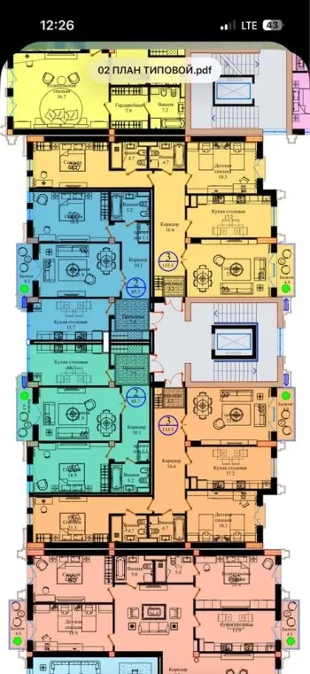 115 м², 3-комн. квартира, 4/10-0