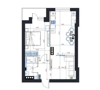 51 м², 2-комн. квартира, 4/10-1