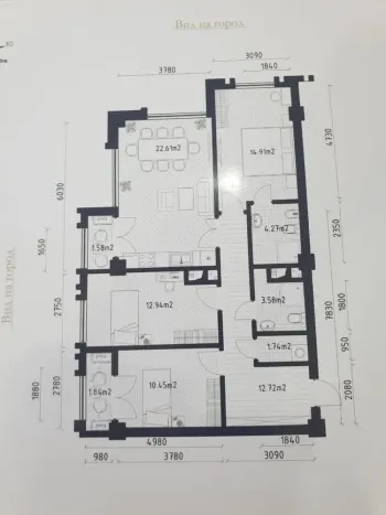 93 m², 4-xonali kvartira, 2/16-1