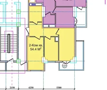 64 м², 2-комн. квартира, 2/16-0