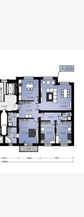 164 м², 4-комн. квартира, 3/7-2